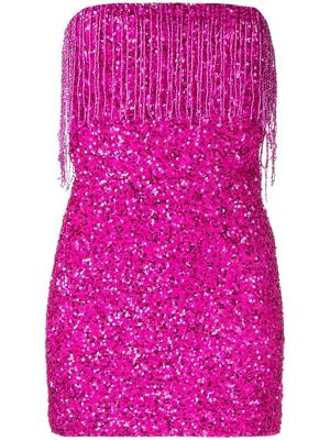 Retrofete Cassandra sequin-fringe mini dress - Pink