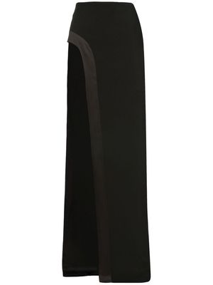 Retrofete Cindy satin-trim asymmetric skirt - Black