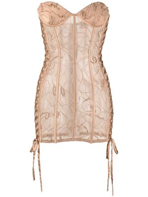 Retrofete corset-style strapless dress - Neutrals