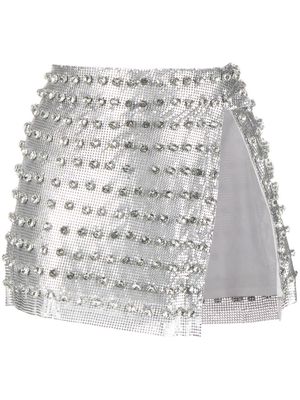 Retrofete Deandra crystal-embellished mini skirt - Silver