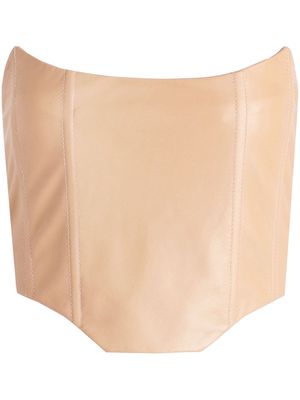 Retrofete Eloise leather strapless top - Neutrals