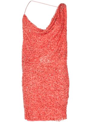 Retrofete Esme sequin-embellished draped minidress - Orange