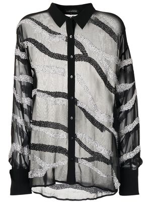 Retrofete glitter stripe shirt - Black