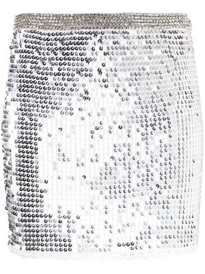 Retrofete Halo sequin-embellished crochet miniskirt - Silver