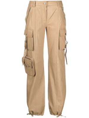 Retrofete Honey leather cargo trousers - Neutrals