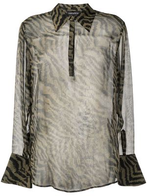 Retrofete Joanna silk long-sleeve shirt - Brown
