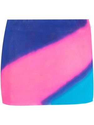 Retrofete Leza ombré leather miniskirt - Multicolour