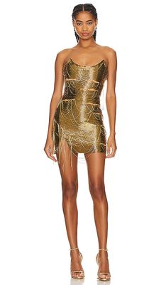 retrofete Luana Dress in Metallic Gold