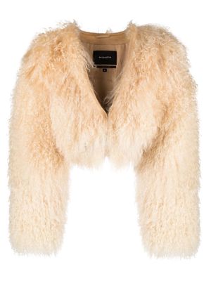 Retrofete Luxe cropped shearling jacket - Neutrals