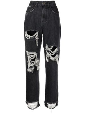 Retrofete Maggie distressed cropped jeans - Black