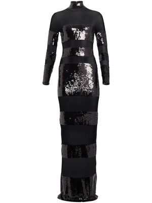 Retrofete Melina sequin semi-sheer gown - Black