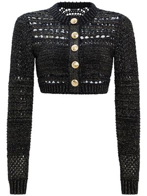 Retrofete Nico crochet-knit cropped cardigan - Black