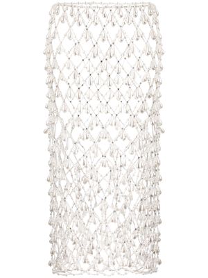 Retrofete pearl-embellished pencil skirt - White