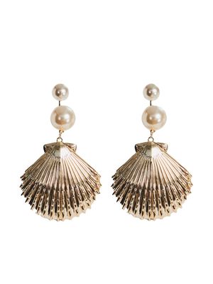 Retrofete Perla seashell drop earrings - Gold