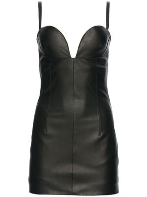 Retrofete Phoebe leather minidress - Black