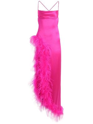 Retrofete Priscilla feather long dress - Pink