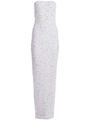 Retrofete Riverly sequin-embellished strapless gown - White