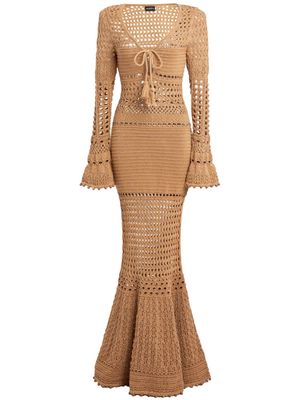 Retrofete Sereno crochet-knit maxi dress - Brown