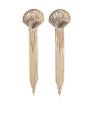 Retrofete Shellona crystal-embellished drop earrings - Gold