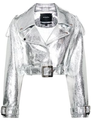 Retrofete Victoria biker jacket - Silver