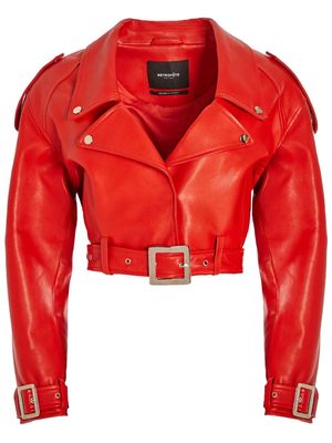 Retrofete Victoria cropped biker jacket - Red