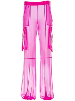 Retrofete Viviane sheer silk trousers - Pink