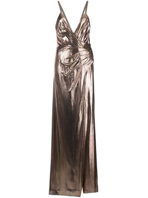 Retrofete Yesi lamé wrap dress - Gold