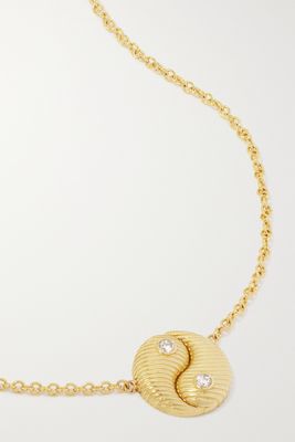 Retrouvaí - Mini Yin Yang 14-karat Gold Diamond Necklace - one size