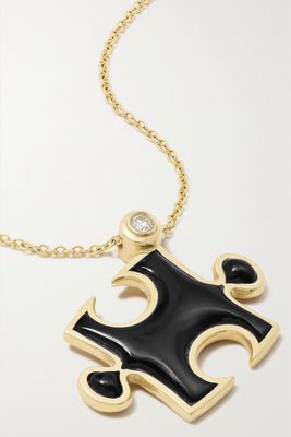 Retrouvaí - Puzzle 14-karat Gold, Onyx And Diamond Necklace - Black