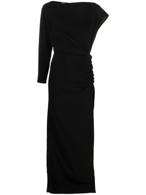 REV asymmetric slit maxi dress - Black