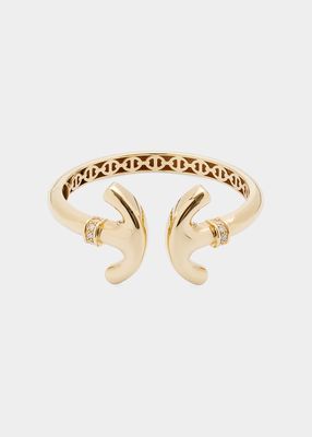 Revere Cuff in 18K Gold with Diamond Ridges