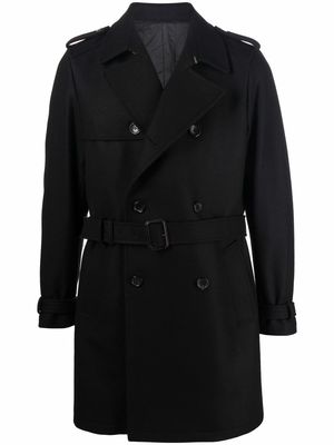 Reveres 1949 double-breasted belted virgin wool coat - Black