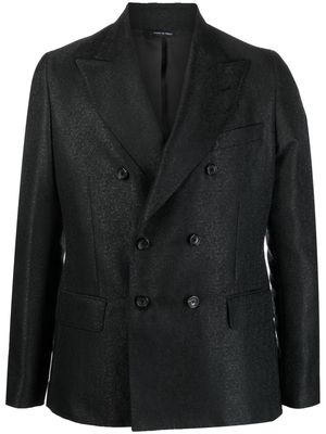 Reveres 1949 double-breasted jacquard suit jacket - Black