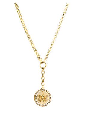 Reverie 18K Yellow Gold & 0.49 TCW Diamond Butterfly Medallion Necklace