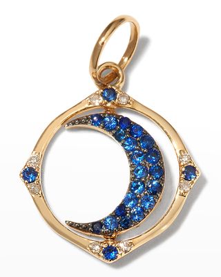 Reversible Crescent Moon Sapphire Pendant