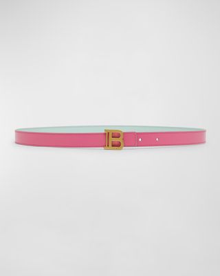 Reversible Leather Skinny B-Belt