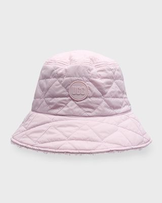Reversible Quilted Faux Fur Bucket Hat