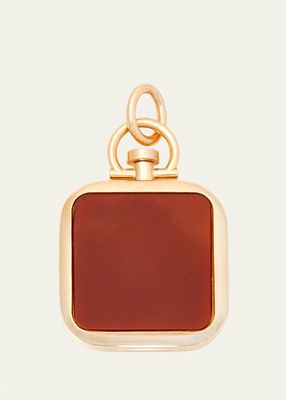 Reversible Square Red Chalcedony Barre Photo Locket