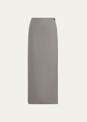 Reversible Wool Maxi Skirt Suit