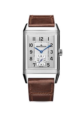 Reverso Classic Large Stainless Steel & Leather Strap Watch