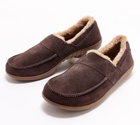 Revitalign Orthotic Mens Warm-Lined Suede Loafers -Fiesta