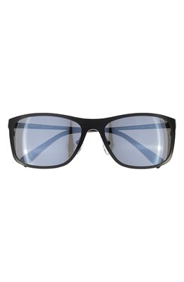 Revo Meridian 58mm Mirrored Polarized Square Sunglasses in Satin Black