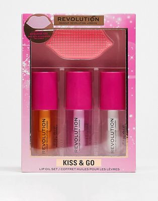 Revolution Kiss & Go Glaze Lip Care Gift Set-Multi