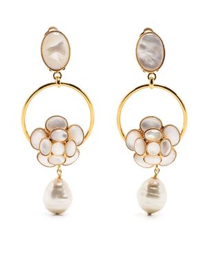 Rewind Vintage Affairs Philippe Ferrandis Grapevine pearl-embellished earrings - Gold