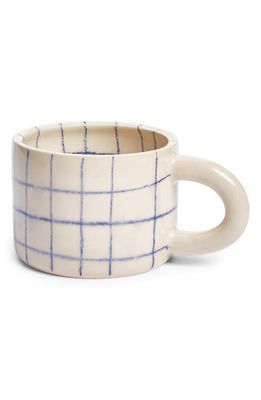 REX DESIGN Handmade Stoneware Mug in Grid Lines