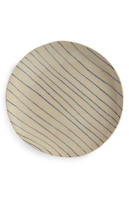 REX DESIGN Handmade Stoneware Plate in Horizontal Lines