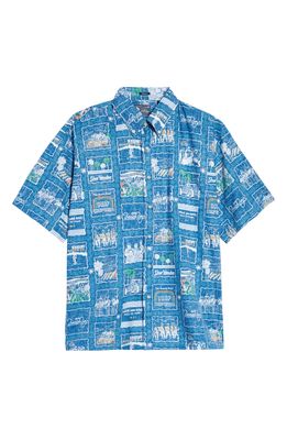 Reyn Spooner Classic Fit Beach Boys Short Sleeve Button-Down Shirt in Mid Blue