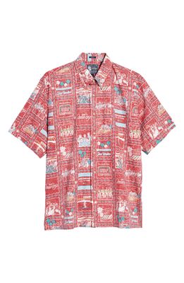 Reyn Spooner Classic Fit Beach Boys Short Sleeve Button-Down Shirt in Summer Red