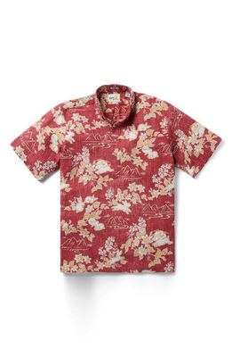 Reyn Spooner Classic Fit Year of the Rabbit Short Sleeve Button-Down Pullover Shirt in Earth Red