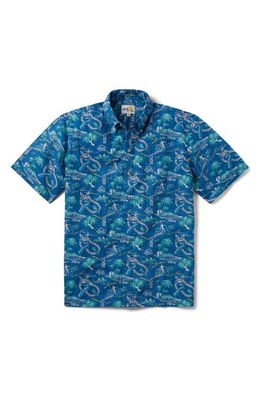 Reyn Spooner One Fine Day Classic Fit Short Sleeve Button-Down Shirt in Vallarta Blue